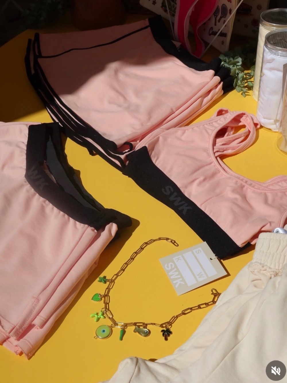 SWK NWT Peach skort exercise set -S